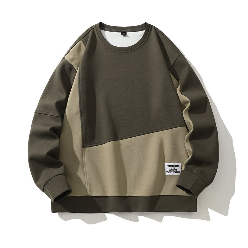 Composite Stitching Contrast Color Sweatshirt Unisex Design Sense - STS Wears