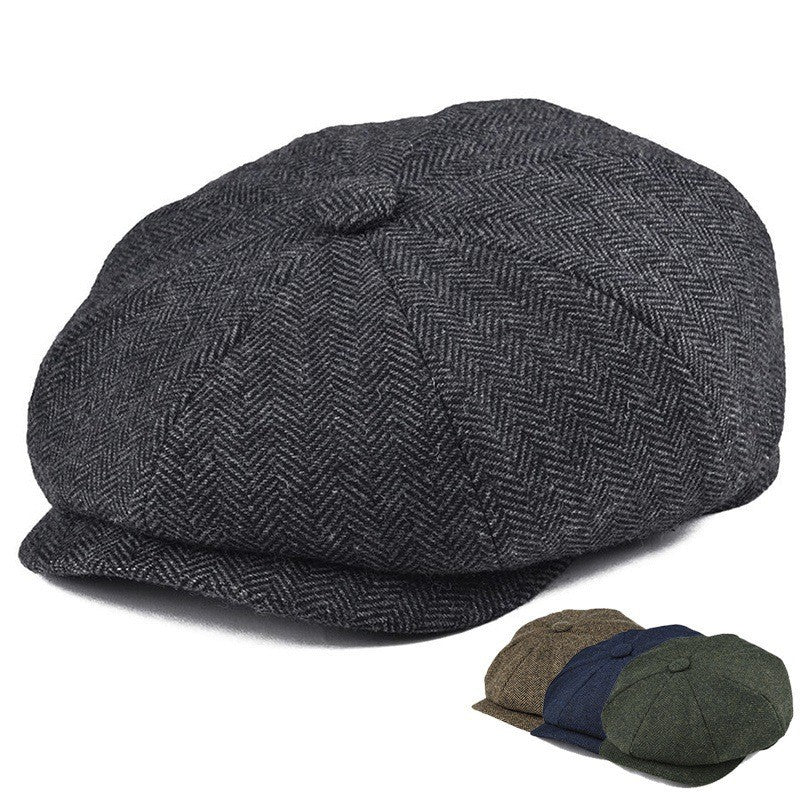 Fashion Casual Trend Vintage Twill Newsboy Hat - STS Wears