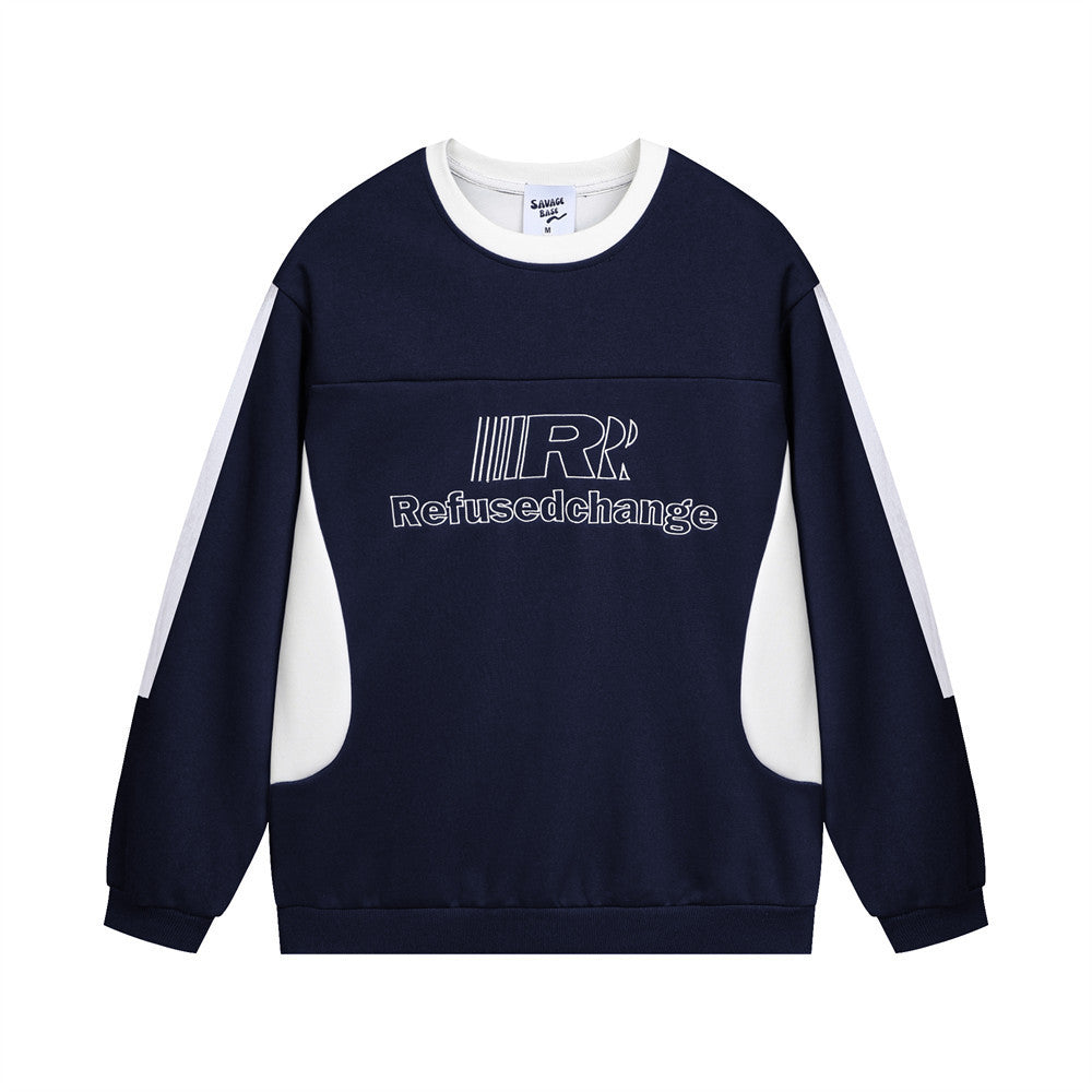 Color Contrast Patchwork Loose Sweater Male - STS Wears