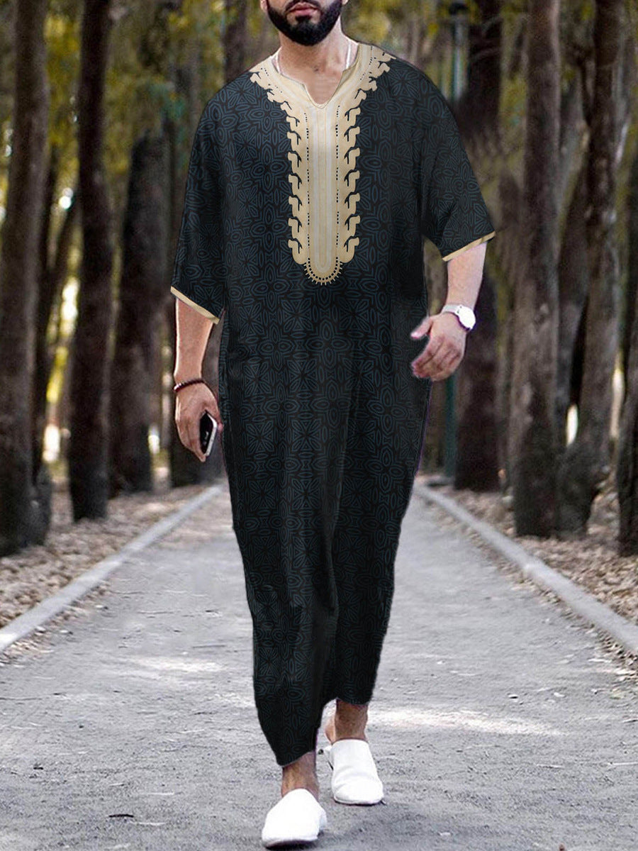 Short Sleeve Rompers Arab Ethnic Style Men - STS Wears