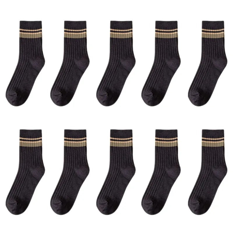 Men's Mid-calf Versatile Korean Style Japanese Style Academic Style Socks - STS Wears