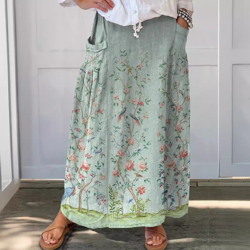 Leisure Retro Floral Vacation Skirt - STS Wears