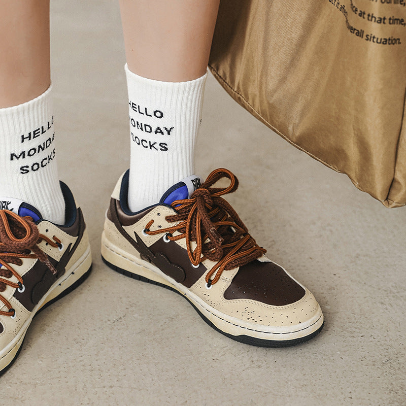 Vintage Japanese Low-Top Skateboard Sneakers – Unisex Winter Casual Street Shoes